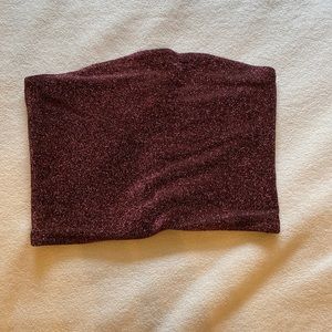 red glittery tube top